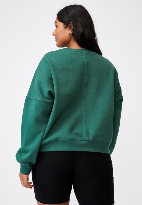 Cotton On - Curve classic crew neck pullover - heritage green