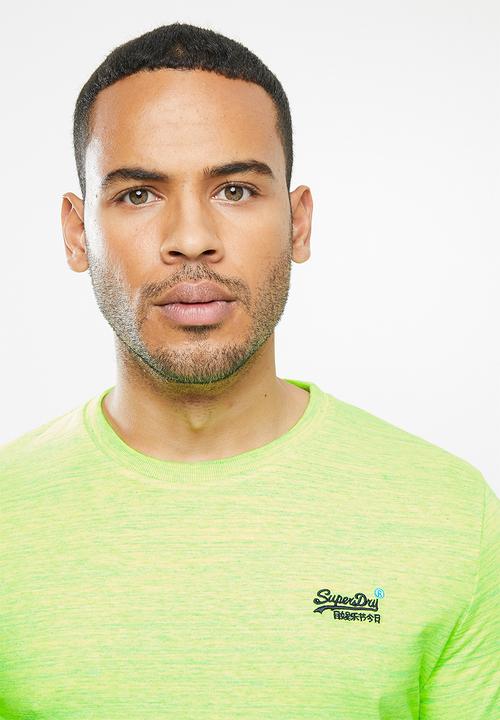 Superdry. - Ol vintage emb crew tee - neon green