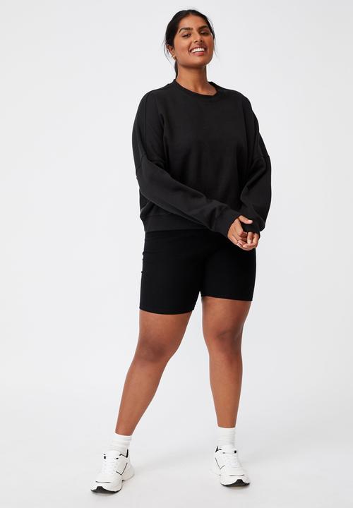 Cotton On - Curve classic crew neck pullover - washed black