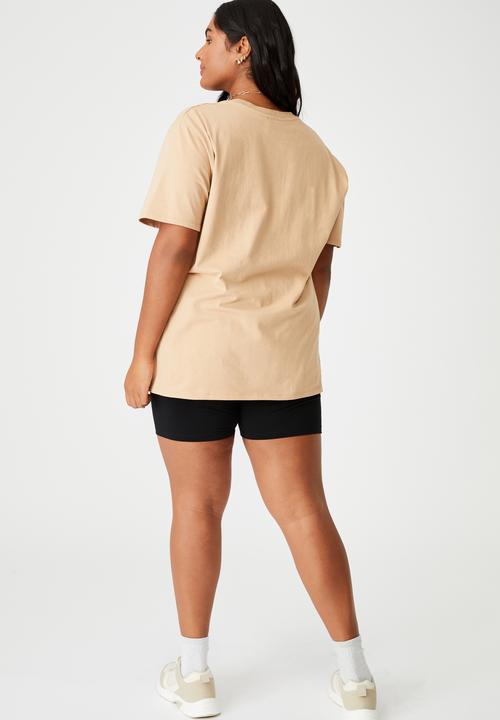 Cotton On - Curve dad short sleeve tee - caramel brown