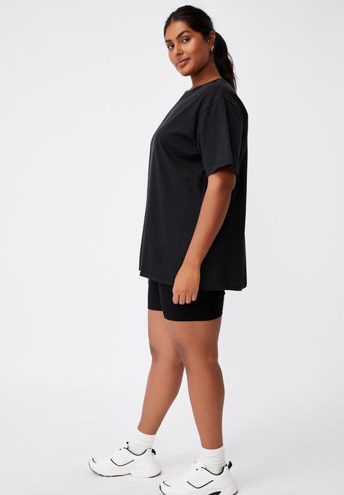 Cotton On - Curve dad short sleeve tee - washed black