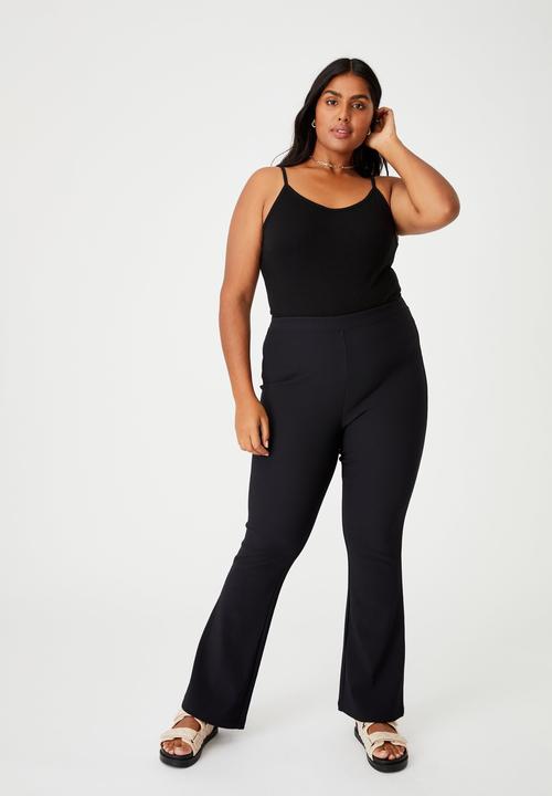 Cotton On - Curve jersey flare pants - black
