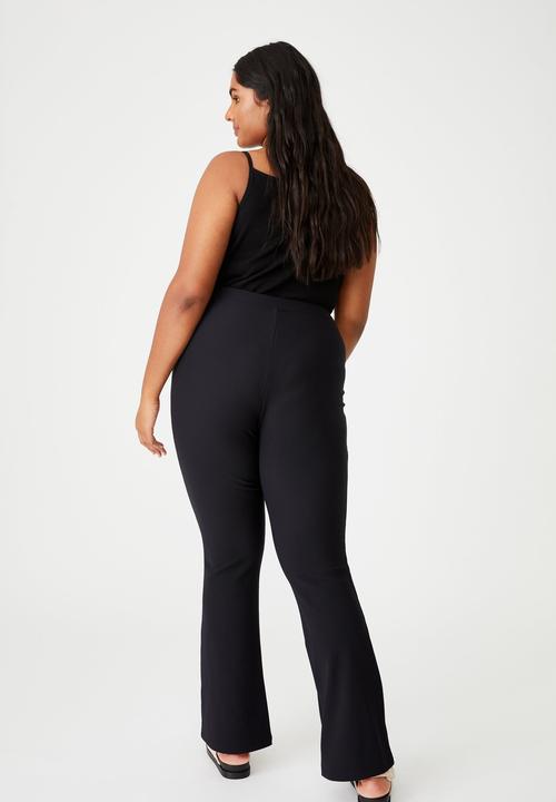 Cotton On - Curve jersey flare pants - black