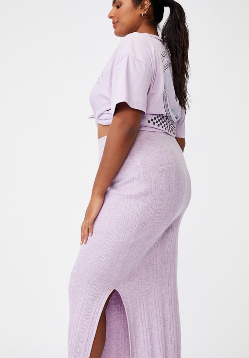Cotton On - Curve knit midi skirt - lilac