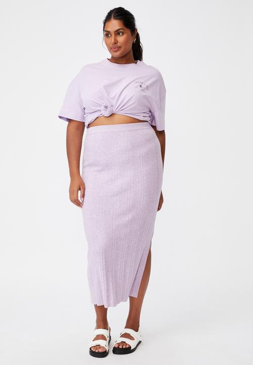 Cotton On - Curve knit midi skirt - lilac