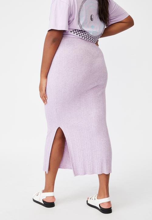Cotton On - Curve knit midi skirt - lilac