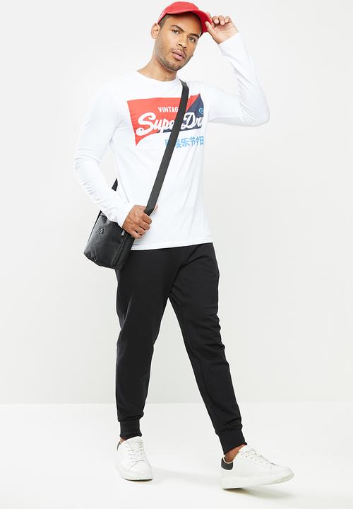 Superdry. - Vl o primary long sleeve top - white