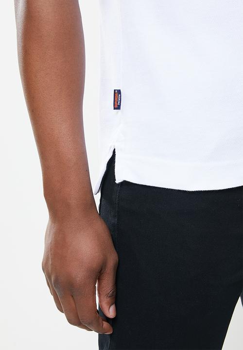 Superdry. - Poolside pique short sleeve polo - white 