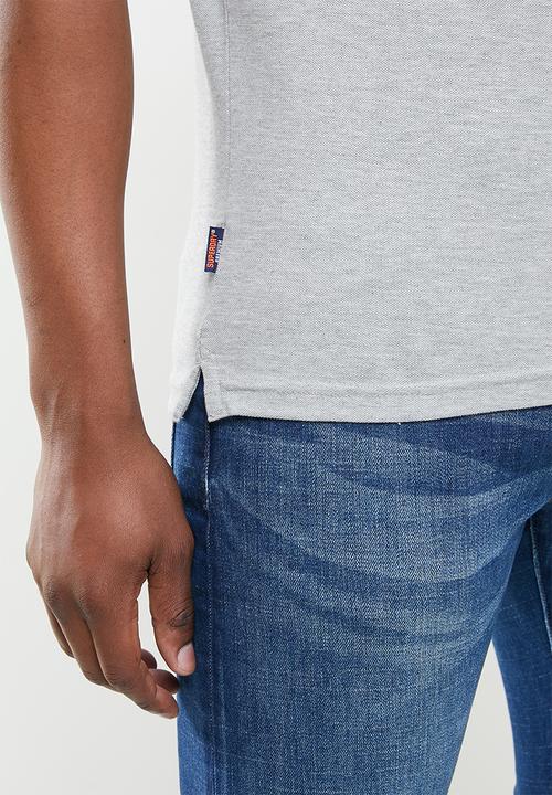 Superdry. - Classic micro lite tipped short sleeve polo - grey