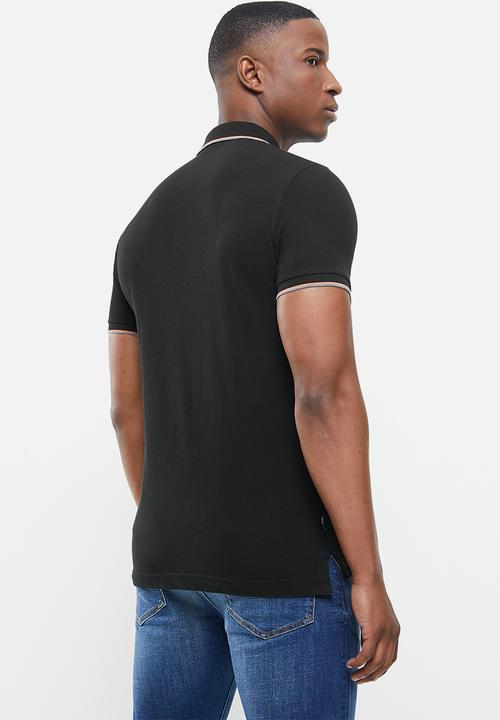 Superdry. - Poolside pique short sleeve polo - black