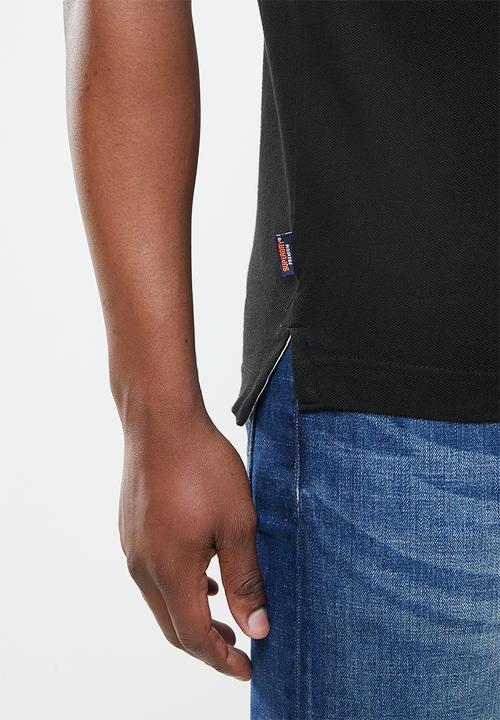 Superdry. - Poolside pique short sleeve polo - black