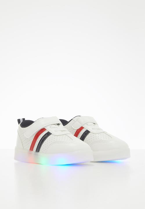 Pop Candy - Boys light up sneaker - white & black