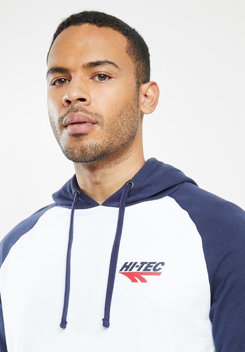 Hi-Tec - Retro hoody - white & navy
