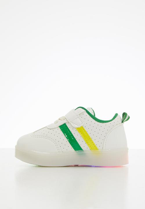 Pop Candy - Boys light up sneaker - white & green 