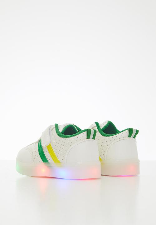 Pop Candy - Boys light up sneaker - white & green 