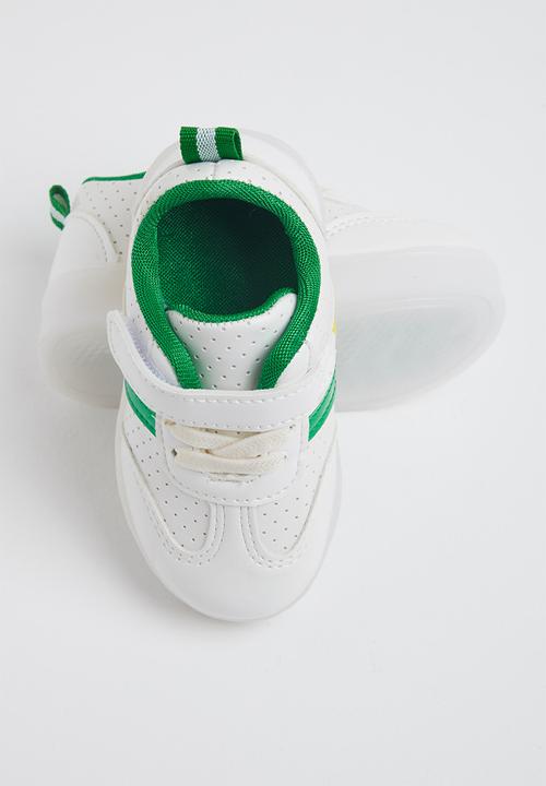 Pop Candy - Boys light up sneaker - white & green 