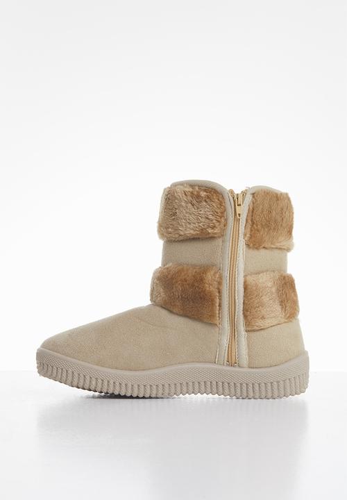 Pop Candy - Girls pom pom boot - beige