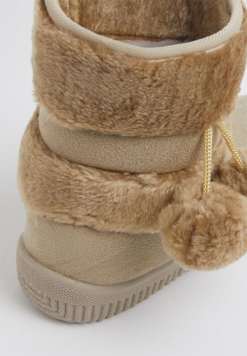 Pop Candy - Girls pom pom boot - beige