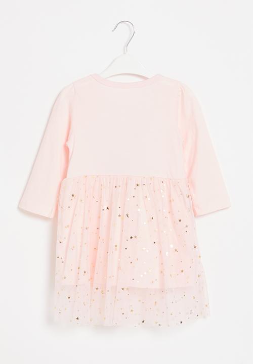 Pop Candy - Girls bunny mesh combo dress - pink