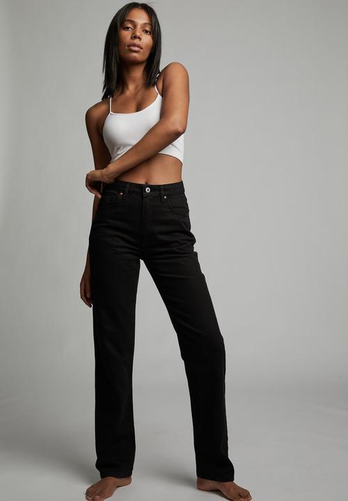 Cotton On - Long straight jean - black