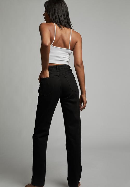 Cotton On - Long straight jean - black