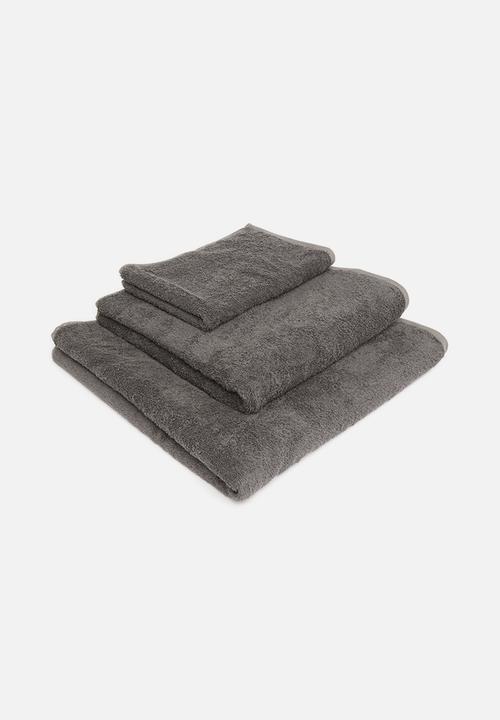 Linen House - Nara bamboo cotton towel - charcoal