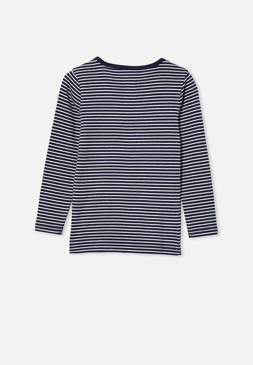 Cotton On - Jessie crew - indigo & vanilla stripe