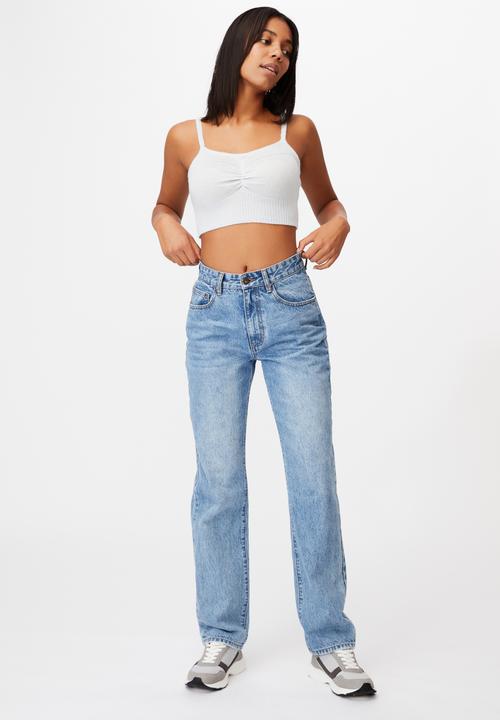 Cotton On - Rib cotton blend cami - cool blue