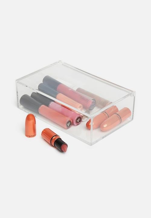 Storage Solutions - Make up organiser with lid large - clear