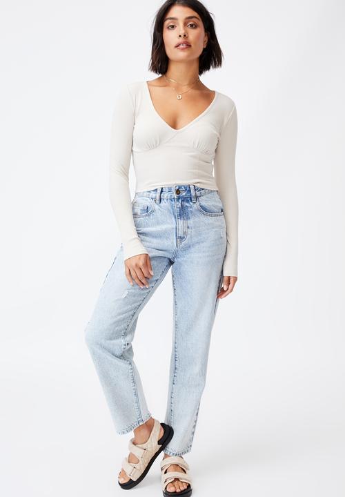 Cotton On - Annie sweetheart long sleeve top - taupe