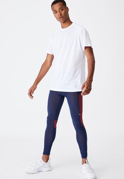 Cotton On - Active tech legging - navy & burgundy