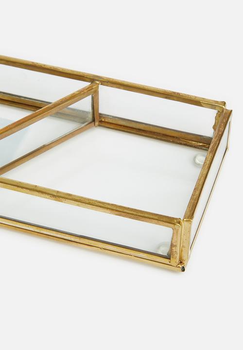 Sixth Floor - Mia rectangular storage tray - gold