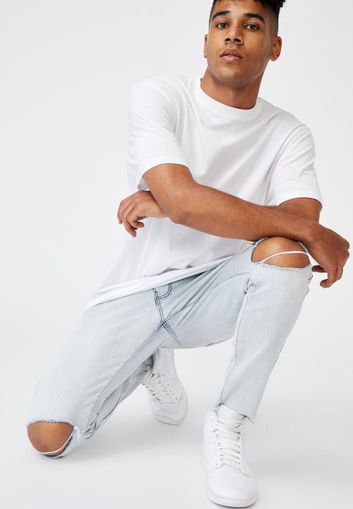 Factorie - Raw hem skinny leg jean - bleach blue