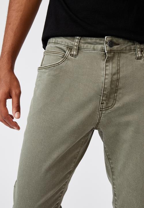 Factorie - Raw hem skinny leg jean - khaki