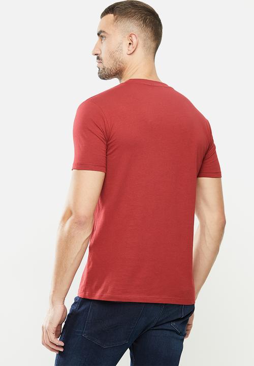 Replay - Replay retro stripe print tee - red