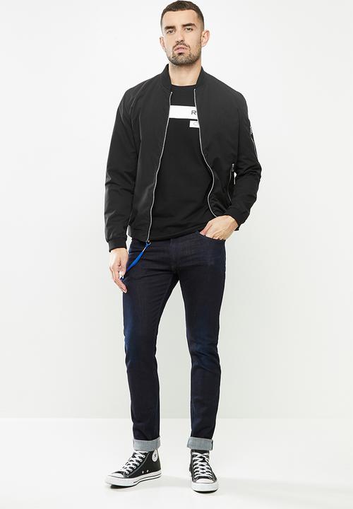 Replay - Replay retro stripe print tee - black