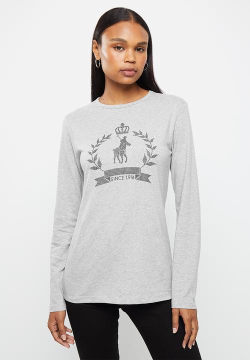 POLO - Talia long sleeve nailhead logo T-shirt - grey 