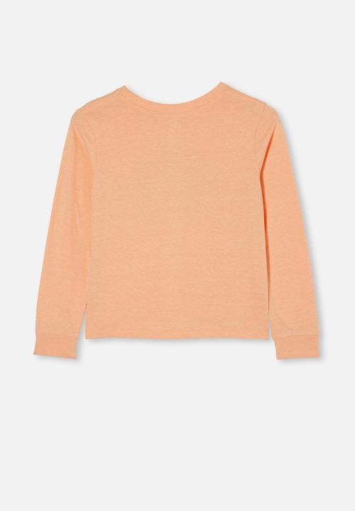Free by Cotton On - Girls classic long sleeve tee - peach