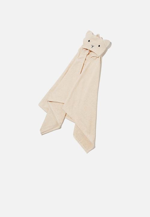 Cotton On - Baby snuggle towel - caramel marle bear