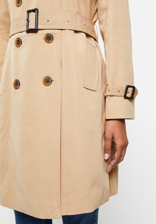 POLO - Long sleeve trench coat with belt - stone