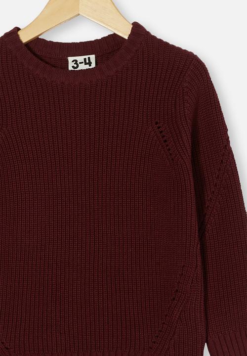 Cotton On - Blair knit crew - grape noir