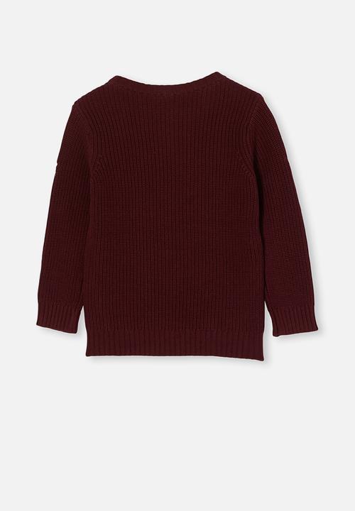 Cotton On - Blair knit crew - grape noir