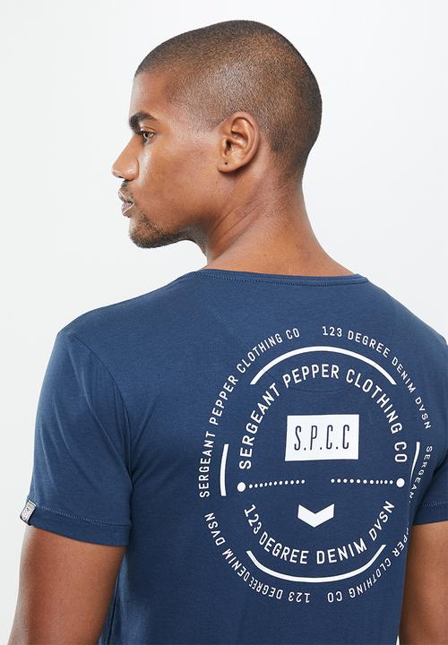 S.P.C.C - Keats side slit straight hem tee - blue