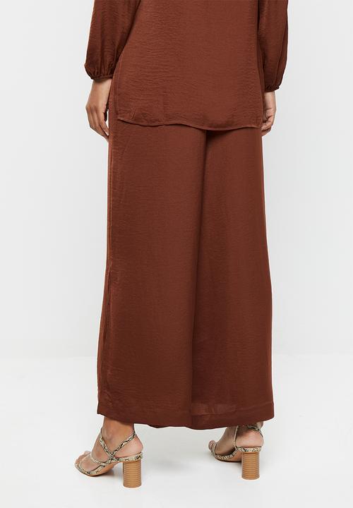 MILLA - Dull satin palazzo - rust