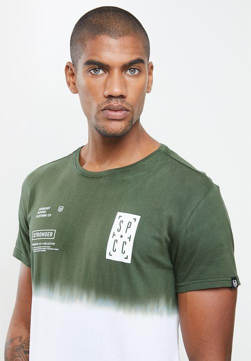S.P.C.C - Zeppelin straight hem tee - green & white