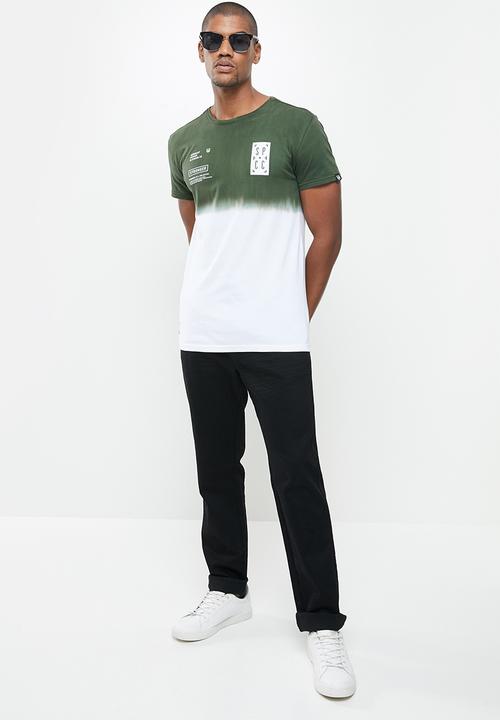 S.P.C.C - Zeppelin straight hem tee - green & white