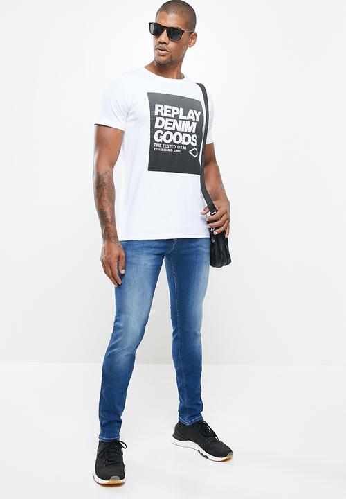 Replay - Replay denim goods tee - white