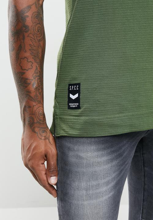 S.P.C.C - Forester side slit straight hem tee - green