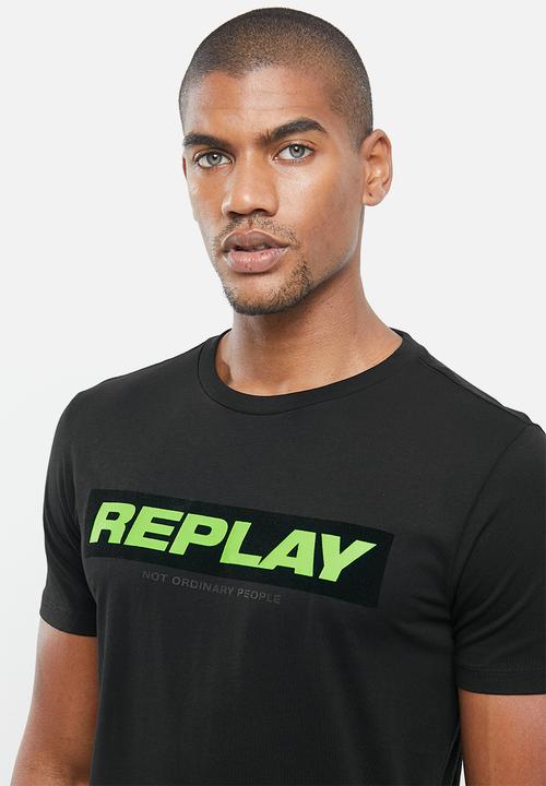 Replay - Replay pop print logo tee - black