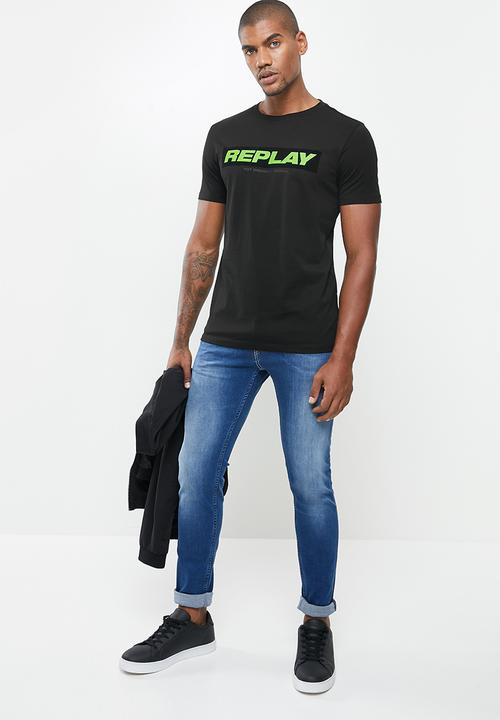 Replay - Replay pop print logo tee - black
